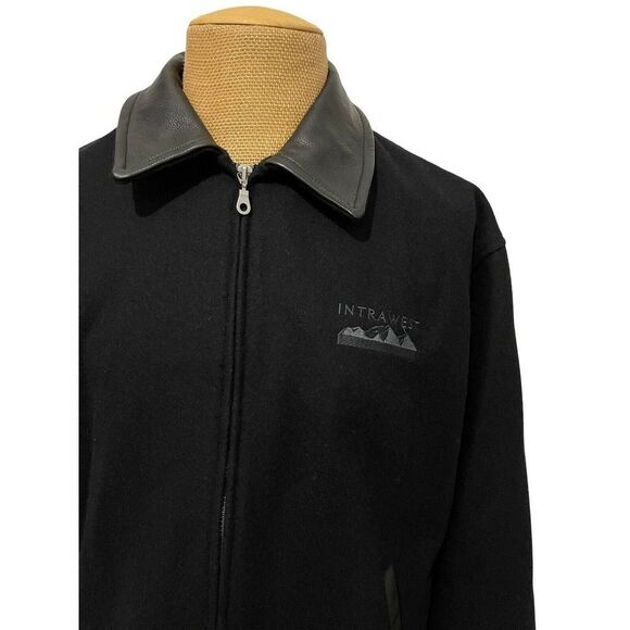 BISHOP Men's Bomber Jacket Canadian Wool Leather Trim Whistler Creek Size Large - Picture 4 of 9